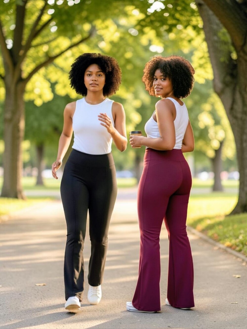 VICTORIA'S SECRET PINK Ultimate Black and Burgundy Athletic Leggings